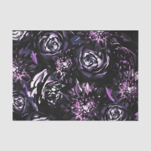 Dark Garden Bewitching Purple Glam Flowers Wedding Tissue Paper