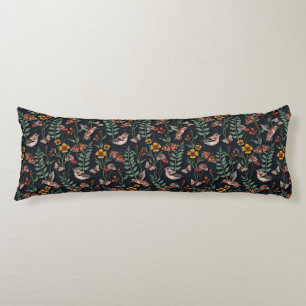 Dark Garden Birds & Butterflies Body Cushion