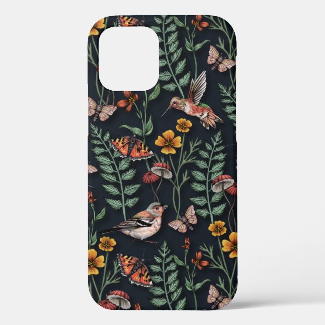 Dark Garden Birds & Butterflies Case-Mate iPhone Case (Back)