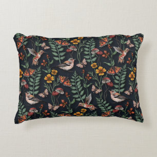 Dark Garden Birds & Butterflies Decorative Cushion