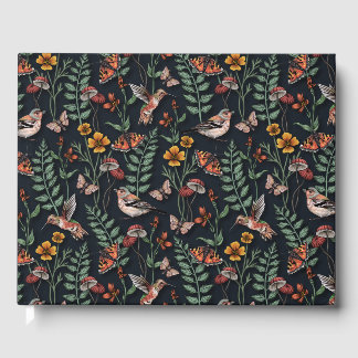 Dark Garden Birds & Butterflies Guest Book
