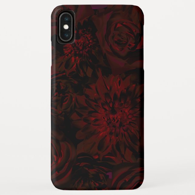 Dark Garden Red Romantic Flowers Gothic Glam Case-Mate iPhone Case (Back)