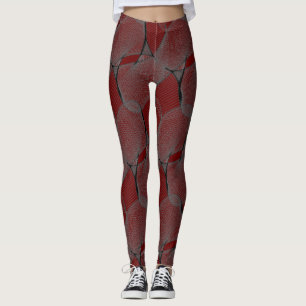 Dark Garnet Red 650000 & "Spider Web" Lace  Leggings