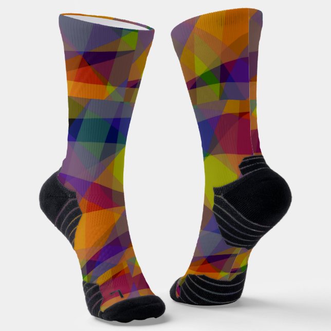 Dark Geometric - Athletic Socks (Angled)