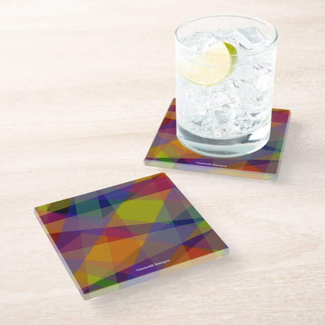 Dark Geometric - Glass Coaster (Angled)