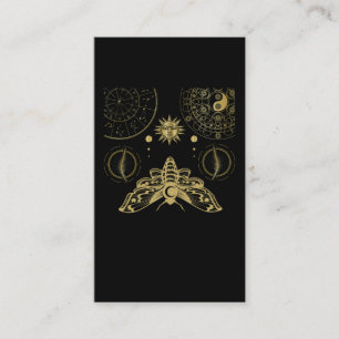 Dark Geometry Zodiac Sign Sun Moth Business Card