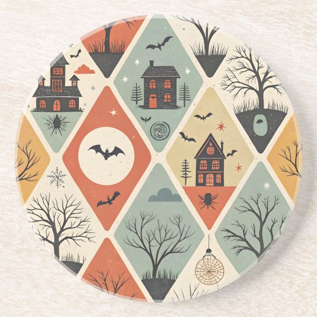 Dark ghost pattern coaster (Front)