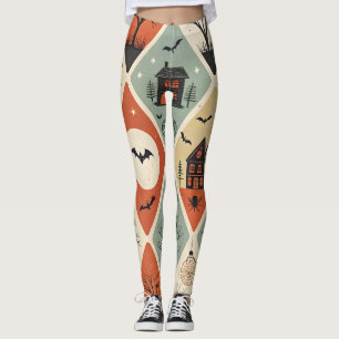 Dark ghost pattern leggings