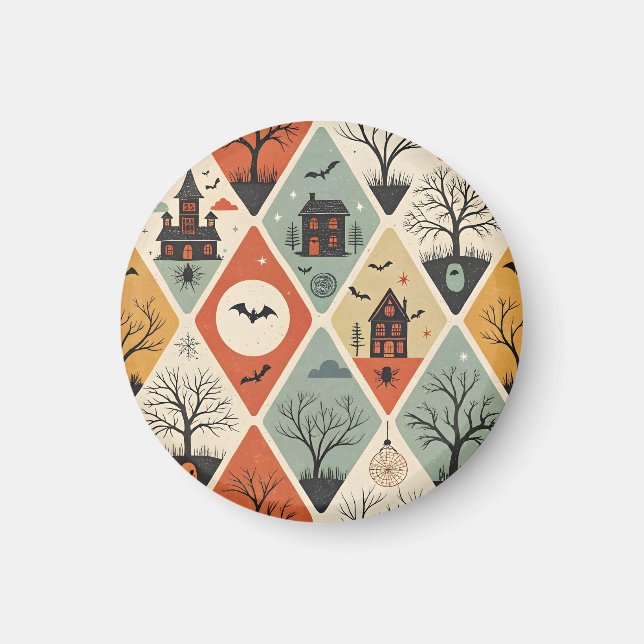 Dark ghost pattern magnet (Front)