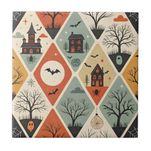 Dark ghost pattern tile