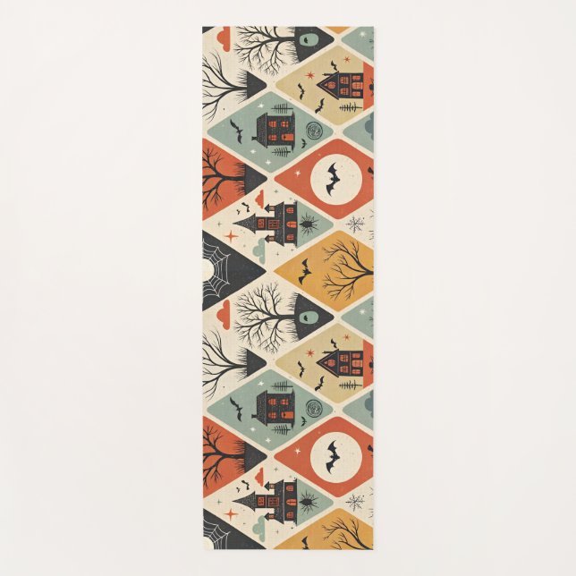 Dark ghost pattern yoga mat (Front)