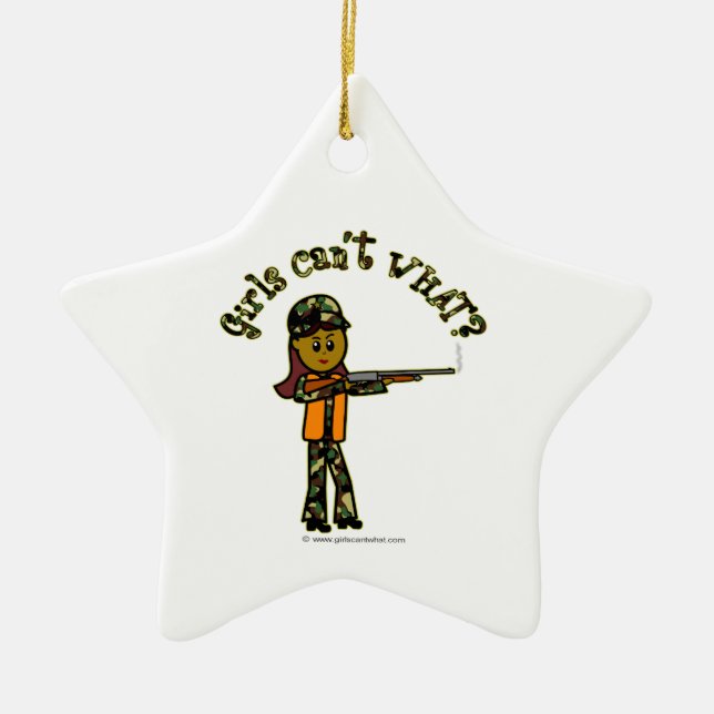 Dark Girl Hunting Ceramic Tree Decoration (Front)