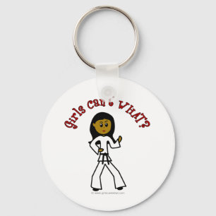 Dark Girl Martial Artist Key Ring