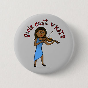 Dark Girl Playing Violin 6 Cm Round Badge