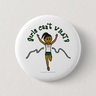 Dark Girl Runner in Green Uniform 6 Cm Round Badge