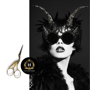 Dark Glam Rock Star with Horns Decoupage Tissue Paper