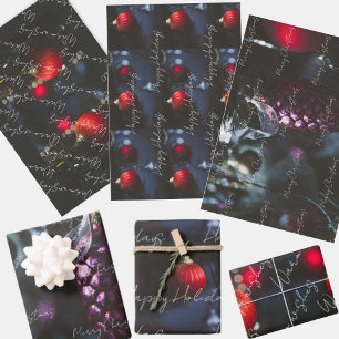 Dark glamour Christmas ornaments Wrapping Paper Sheet