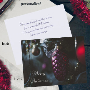 Dark glamour Merry Christmas Holiday Postcard