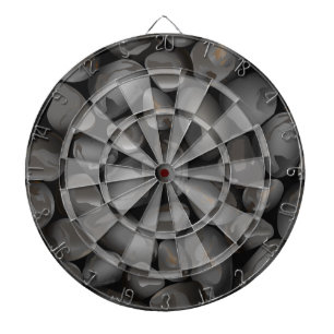 Dark glossy pebbles dartboard