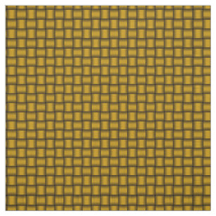 Dark Gold/brown weave, woven basket pattern print Fabric