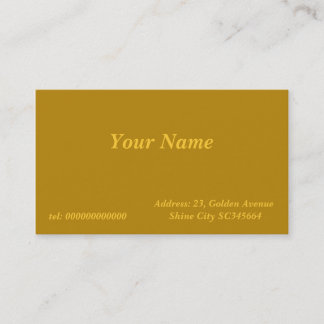 dark gold colour business card