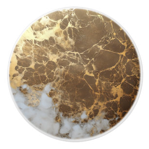 Dark Gold Marble Pattern Ceramic Knob