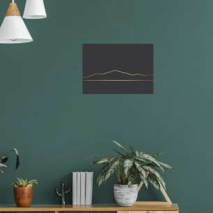 Dark Gold Mountain Line Poster