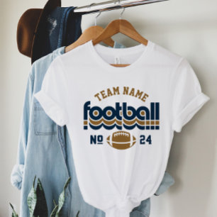 Dark Gold Navy Retro Football Spirit Tri-Blend Shirt