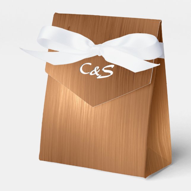 Dark Gold Personalised Favour Boxes (Front Side)