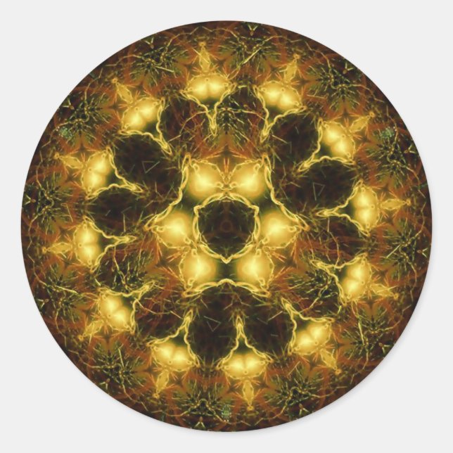 Dark Golden Forest Geometric Art Sticker (Front)