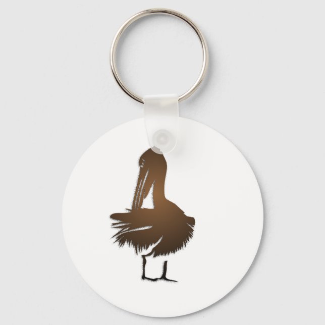 Dark Golden Pelican Key Ring (Front)