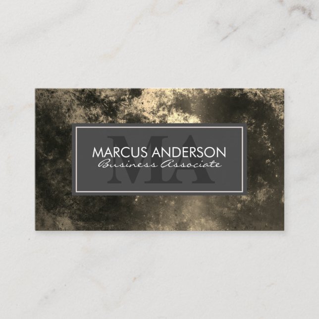 Dark Golden Texture Background Appointment Card (Front)
