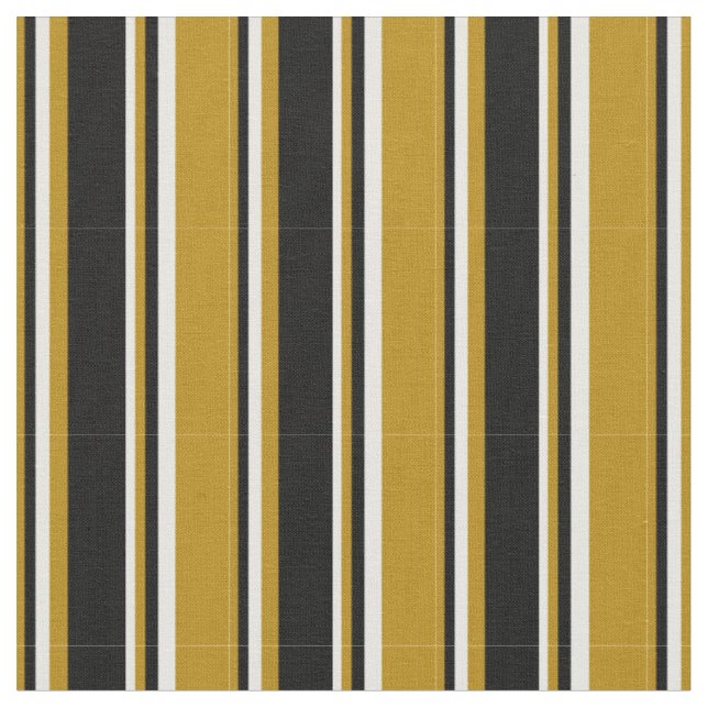 Dark Goldenrod, Black, and White Coloured Pattern Fabric (Close Up)