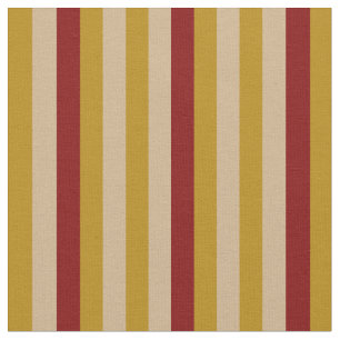 Dark Goldenrod, Tan & Maroon Coloured Stripes Fabric