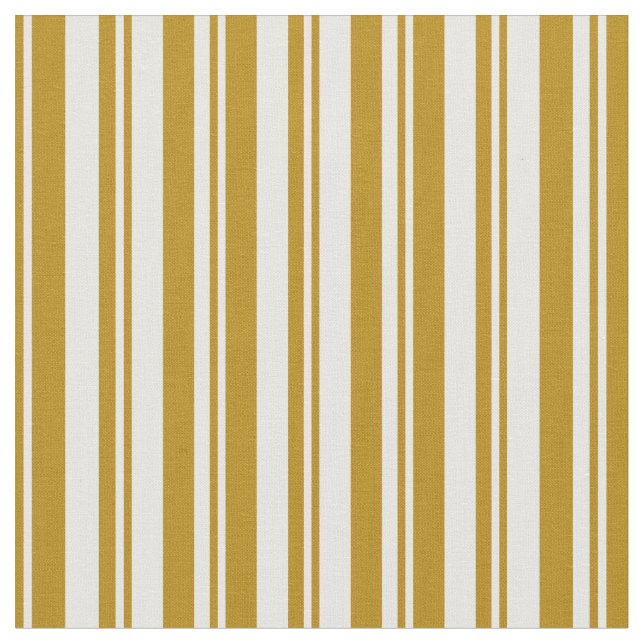 Dark Goldenrod & White Striped/Lined Pattern Fabric (Close Up)