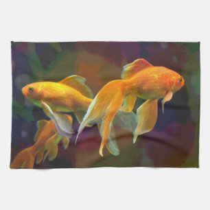 Dark Goldfish Towel
