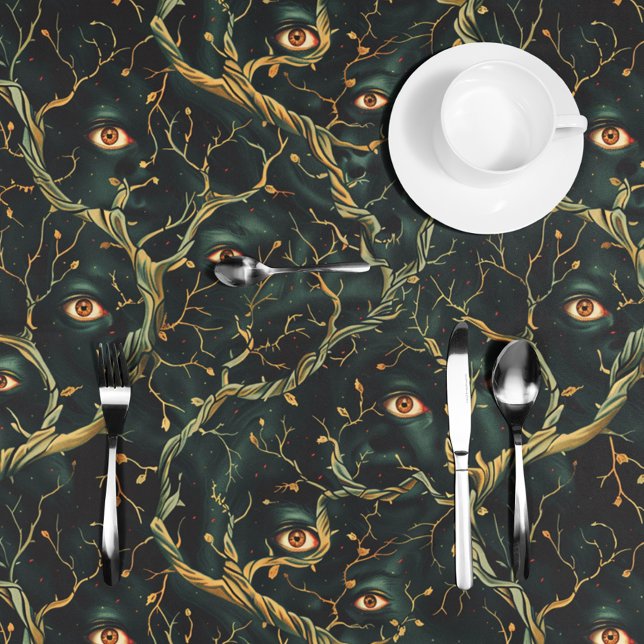 Dark Goth Garden Macabre Eyes Goblincore Halloween Tablecloth (Creator Uploaded)