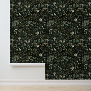 Dark Goth Victorian Tree Branches Flower Wallpaper