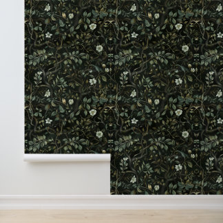Dark Goth Victorian Tree Branches Flower Wallpaper