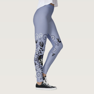 Dark Gothic Abstract Whimsical Fixed Broken Heart Leggings