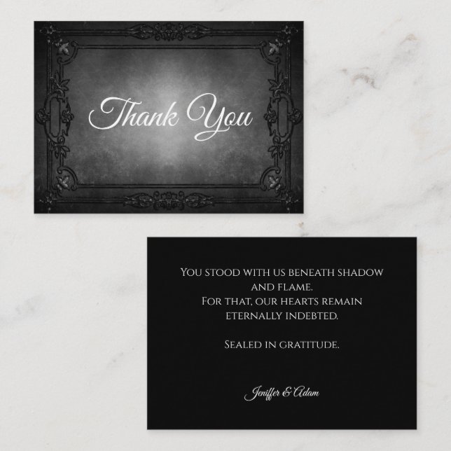 Dark Gothic Alternative Halloween wedding Card (Front/Back)