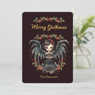 Dark Gothic Angel Christmas Holiday Card