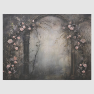 Dark Gothic Arch and Vintage Florals for Decoupage Tissue Paper
