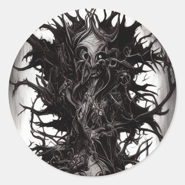 Dark Gothic Art Dark Vile Biomatter Classic Round Sticker (Front)