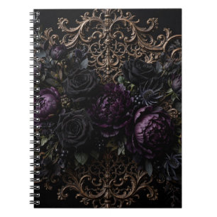 Dark Gothic Baroque Black Roses Placemat Notebook