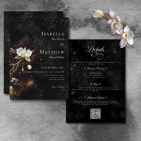 Dark Gothic Black & White Orchid Spells Two Sided