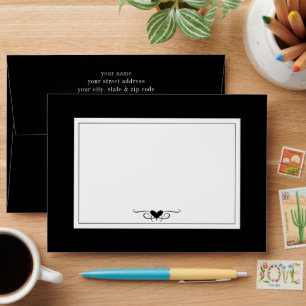 Dark Gothic Black & White Wedding Envelope