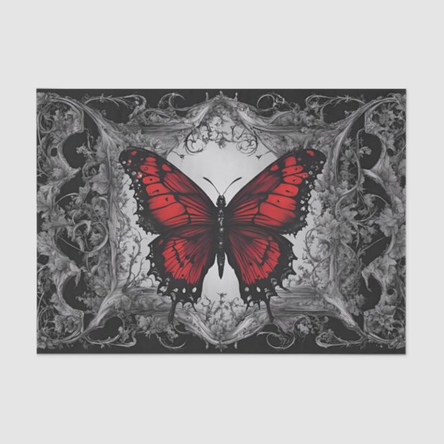 Dark Gothic Butterfly Decoupage Tissue Paper (Front)