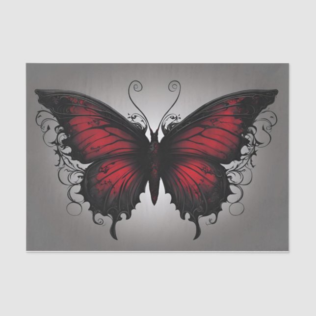 Dark Gothic Butterfly Decoupage Tissue Paper (Front)