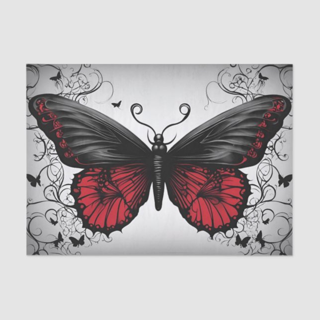 Dark Gothic Butterfly Decoupage Tissue Paper (Front)